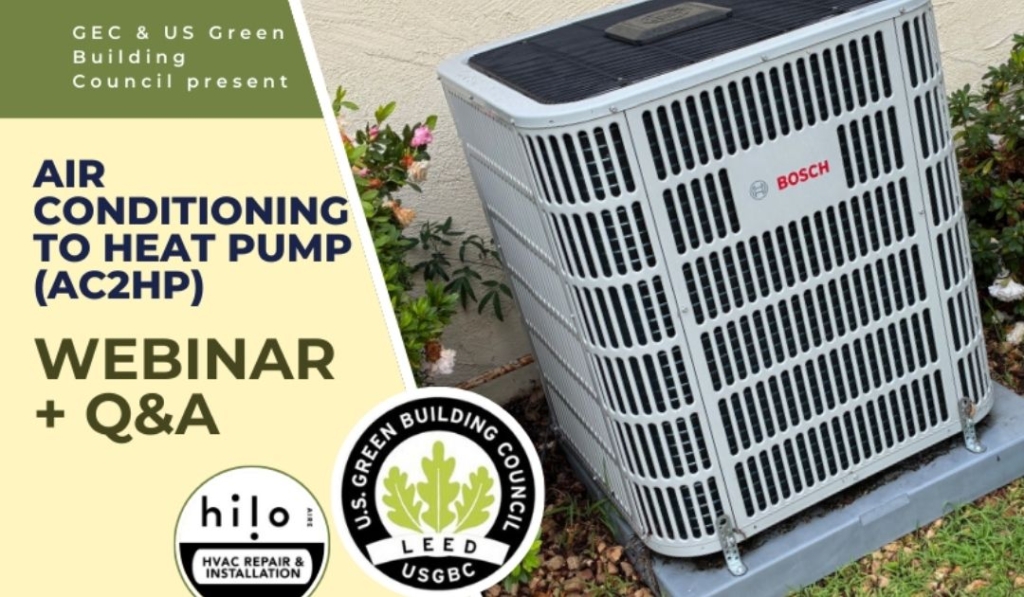 Learn about Glendale's Air Conditioning to Heat Pump (AC2HP) ordinance with this 2025 webinar and Q&A featuring speakers Michael Rochmes, Policy and Advocacy Coordinator at the U.S. Green Building Council, California (event co-sponsor), and Brett Markey, Co-owner of Hilo Aire.